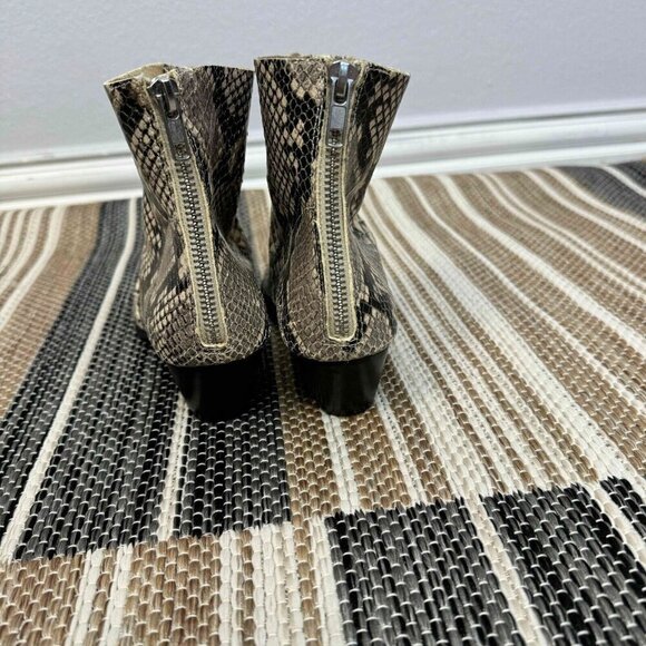 Steve Madden Women's Leather Ankle Bootie Snakeskin Print Pointy Toe Cafe 6M - Picture 5 of 14